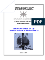 Verificacion de Transformaciones en Un Monofasico