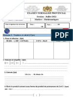 Examen Normalisé Provincial 4