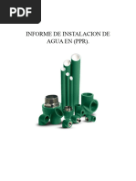 Informe de Instalacion de Agua en (2