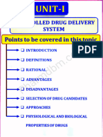 Novel Drug Delivery Systems Unit 1