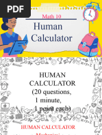 Human Calculator Template Set A