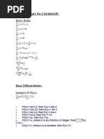 Formula Paper For Calculus120 and Pre Calculus B