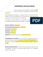 Termo de Consentimento Livre e Esclarecido - Modelo Escala e Questionário