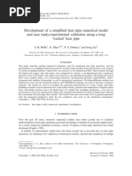 Development of A Simplified Heat Pipe Numerical Model Can Case Study and Exp Validation