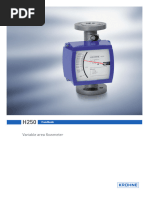 H250 H250 H250 H250: Variable Area Flowmeter