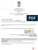 Krishaa Agro LLP Certificate of Incorporation