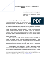 Orientações Práticas de Hermenêutica para o Entendimento Bíblico