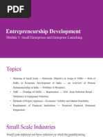 Entrepreneurship Development: Module 3: Small Enterprises and Enterprise Launching