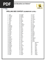 Spelling Words Elementary Level