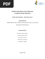 Monografía de La Obra "Veinte Poemas de Amor y Una Canción Desesperada"