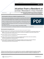 Application From A Resident Or: Former Resident Visa Holder