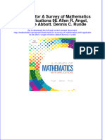 Test Bank For A Survey of Mathematics With Applications 9E Allen R. Angel, Christine Abbott. Dennis C. Runde Download PDF Full Chapter