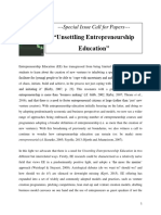 EE&P Unsettling Entrepreneurship Education SI CFP