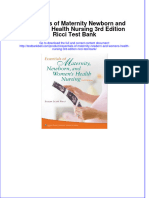 Essentials of Maternity Newborn and Women's Health Nursing 3rd Edition Ricci Test Bank Download PDF Full Chapter