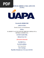 Derecho Laboral y Sus ProcedimientosEspacio para Enviar La Tarea Semana I