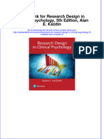 5208test Bank For Research Design in Clinical Psychology, 5th Edition, Alan E. Kazdin Download PDF Full Chapter