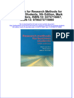 Test Bank For Research Methods For Business Students, 5th Edition, Mark NK Saunders, ISBN-10: 0273716867, ISBN-13: 9780273716860