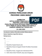 Sambutan Ketua Pelantikan Pantarlih Pilkada Tahun 2024