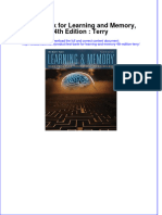 Test Bank For Learning and Memory, 4th Edition: Terry Download PDF Full Chapter