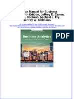 Solution Manual For Business Analytics, 4th Edition, Jeffrey D. Camm, James J. Cochran, Michael J. Fry, Jeffrey W. Ohlmann Download PDF Full Chapter