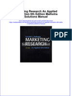 Marketing Research An Applied Orientation 6th Edition Malhotra Solutions Manual Instant Download All Chapter