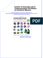 Communication in Everyday Life A Survey of Communication 3rd Edition Duck Solutions Manual Instant Download All Chapter