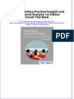 Global Marketing Practical Insights and International Analysis 1st Edition Farrell Test Bank Instant Download All Chapter