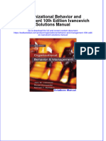 Organizational Behavior and Management 10th Edition Ivancevich Solutions Manual Instant Download All Chapter