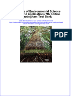 Principles of Environmental Science Inquiry and Applications 7th Edition Cunningham Test Bank Instant Download All Chapter