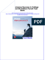 Peak Performance Success in College and Beyond 9th Edition Ferrett Test Bank Instant Download All Chapter