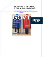 Test Bank For Govt 5, 5th Edition, Edward I. Sidlow, Beth Henschen, Download PDF Full Chapter