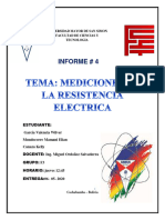 Informe 4 Medicion de La Resistencia Electrica