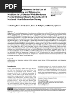 Rhee Et Al 2016 Racial Ethnic Differences in The Use of Complementary and Alternative Medicine in Us Adults With