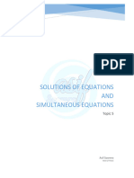 Topic 5 Solutions of Equations and Simultaneous Equations