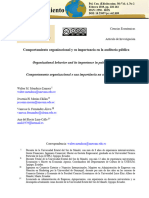 Comportamiento Organizacional y Su Importancia en La Auditoría Pública