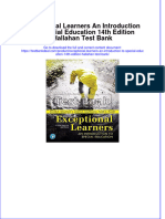 Exceptional Learners An Introduction To Special Education 14th Edition Hallahan Test Bank Instant Download All Chapter