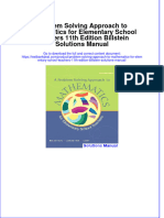 Problem Solving Approach To Mathematics For Elementary School Teachers 11th Edition Billstein Solutions Manual Instant Download All Chapter