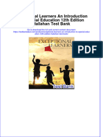 Exceptional Learners An Introduction To Special Education 12th Edition Hallahan Test Bank Instant Download All Chapter