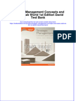 Strategic Management Concepts and Cases Arab World 1st Edition David Test Bank Instant Download All Chapter