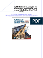 Introductory Mathematical Analysis For Business Economics and The Life and Social Sciences 14th Edition Paul Test Bank Instant Download All Chapter