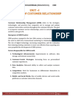 Unit 1 CUSTOMER RELATIONSHIP MANAGEMENT-Prof - Siddarood B.Kumbar