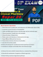 Biochemistry & Clinical Pathology Short Answer Question