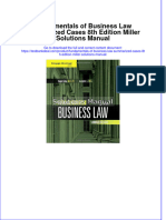 Fundamentals of Business Law Summarized Cases 8th Edition Miller Solutions Manual Instant Download All Chapter