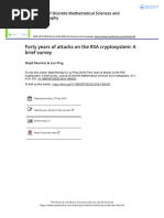 Forty Years of Attacks On The RSA Crypto