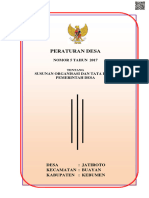 Susunan Organisasi Dan Tata Kerja Pemerintah Desa