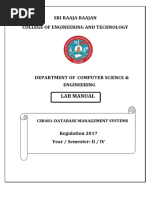 Cs8481-Database Management Systems Laboratory-1069404255-Dbms - Lab - Manual Upt