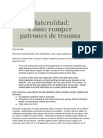 MATERNIDAD. Como Romper Patrones de Trauma