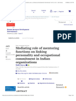 Mediating Role of Mentoring Functions On Linking Personality and Occupational Commitment in Indian Organizations