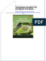 Social Psychology Canadian 7th Edition Myers Test Bank Instant Download All Chapter