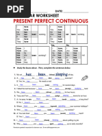 Handout PresentPerfectContinuous